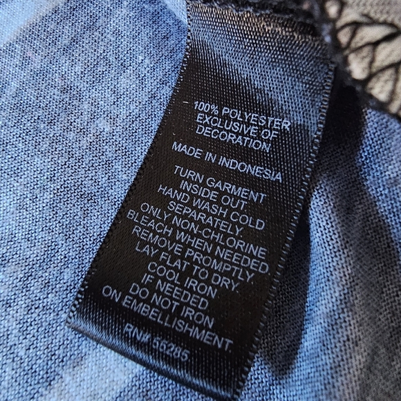 Express Flowery Silver Mini Dress w/ Blue Trim, Rhinestone Detailing and Stripes - Picture 10 of 16